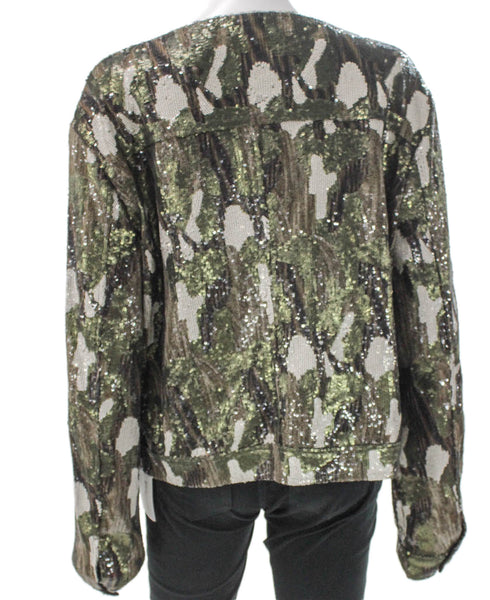 Dolce Cabo Women Military Jacket Multicolor Camouflage Long Sleeve Size XL