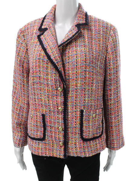 Talbots Womens Multicolor Flecked Button Down Jacket Size 16