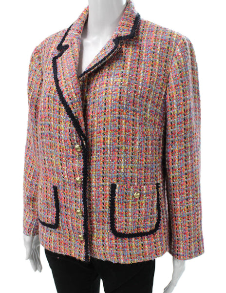 Talbots Womens Multicolor Flecked Button Down Jacket Size 16