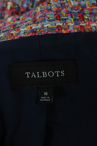 Talbots Womens Multicolor Flecked Button Down Jacket Size 16