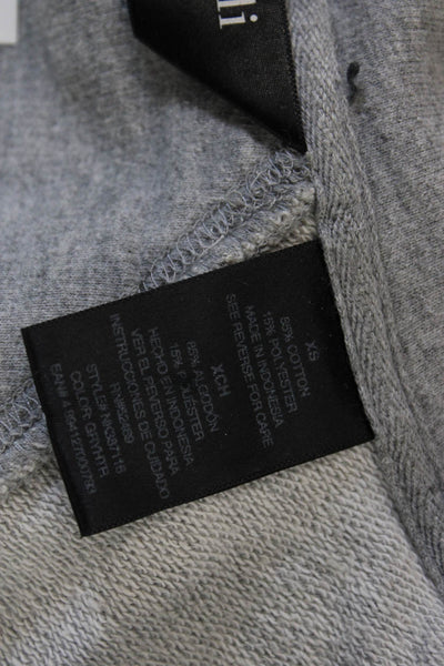 Norma Kamali Women Sweater Dress Hoodie Gray High Neck Zip 3/4 Sleeve Size XS