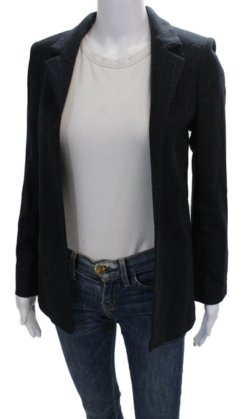 Zadig & Voltaire Women Basic Jacket Blue Polyester Long Sleeve Size 34