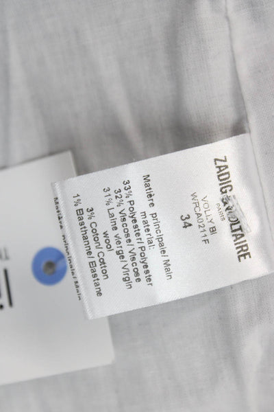 Zadig & Voltaire Women Basic Jacket Blue Polyester Long Sleeve Size 34