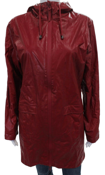 Rains Unisex Adults Red Raincoat Zip Long Sleeve Size XS