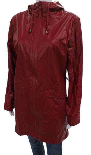Rains Unisex Adults Red Raincoat Zip Long Sleeve Size XS