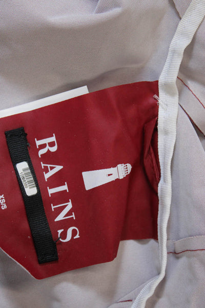 Rains Unisex Adults Red Raincoat Zip Long Sleeve Size XS
