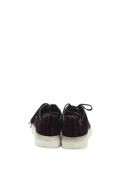 Alaia Womens Lace Up Spotted Velvet Low Top Sneakers Purple Size 36