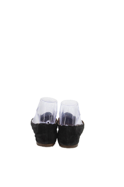 Chloe Womens Slip On Scalloped Round Toe Lauren Ballet Flats Black Size 35