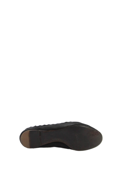 Chloe Womens Slip On Scalloped Round Toe Lauren Ballet Flats Black Size 35