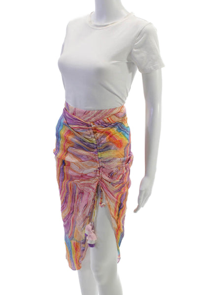 Rococo Sand Womens Wrap Midi Skirt Multicolor Geometric Viscose Spring Size S