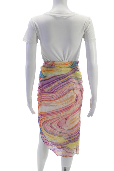 Rococo Sand Womens Wrap Midi Skirt Multicolor Geometric Viscose Spring Size S