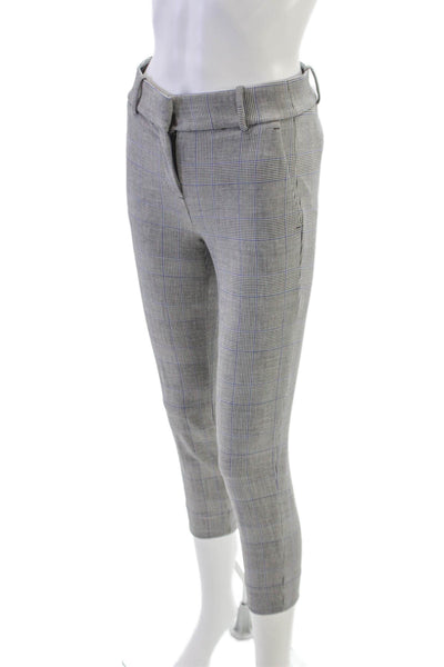 J Crew Women Cropped Plaid Gray Polyester Pants Size 0P