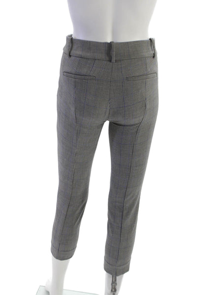 J Crew Women Cropped Plaid Gray Polyester Pants Size 0P