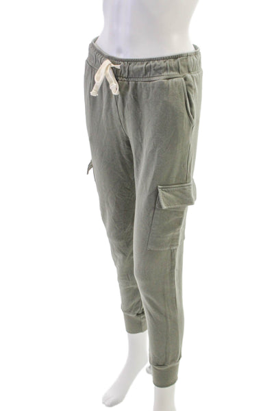 Monrow Women Jogger Pants Green Modal Drawstring Size S