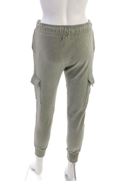 Monrow Women Jogger Pants Green Modal Drawstring Size S