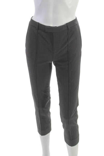 J Crew Women Cropped Wool Pants Gray Zip Petite Size 00P