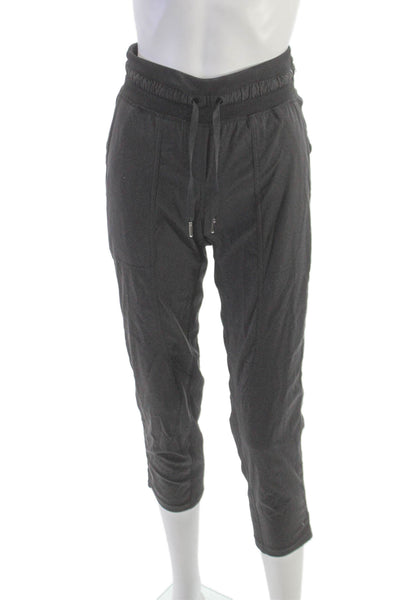 Lululemon Womens Cropped Nylon Drawstring Pants Gray Size 2