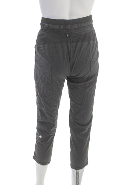 Lululemon Womens Cropped Nylon Drawstring Pants Gray Size 2