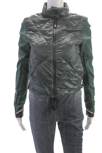 Moncler Mens Quilted Nylon Jacket Green Zip Size S