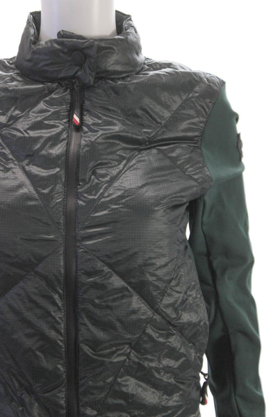 Moncler Mens Quilted Nylon Jacket Green Zip Size S