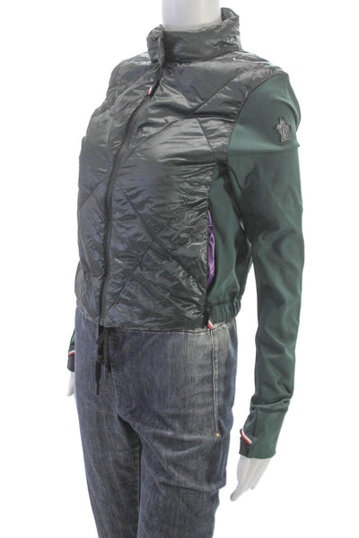 Moncler Mens Quilted Nylon Jacket Green Zip Size S