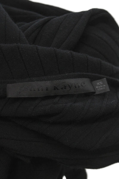 Jenni Kayne Women Pullover Sweater Black Square Neck Long Sleeve Size XS