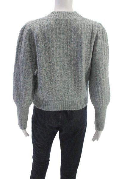 The Westside Women Pullover Mock Neck Baby Alpaca Blue Long Sleeve Size XS
