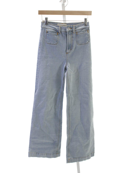 Jeanerica Women Wide-Leg Blue High Rise Jeans Size 24