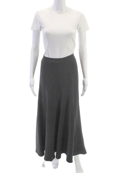 Giorgio Armani Women A-Line Long Viscose Gray Skirt Zip Size 48