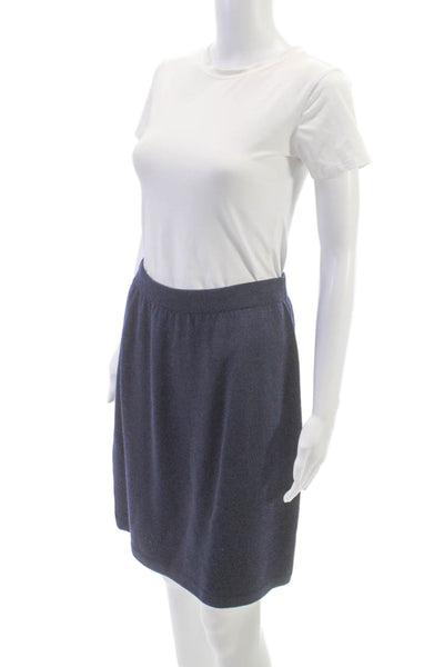 St. John Basics Womens Blue Knit Straight Pencil Skirt Knee Length Size 8
