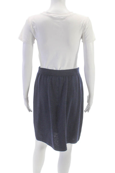 St. John Basics Womens Blue Knit Straight Pencil Skirt Knee Length Size 8