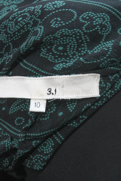 3.1 Phillip Lim Womens Trapeze Swing Black Floral Chiffon Dress Size 10