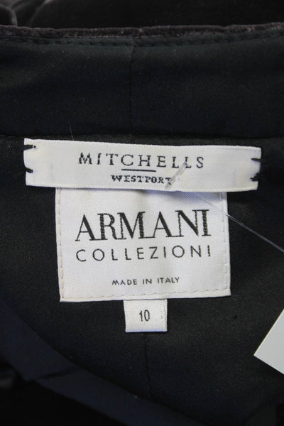 Armani Collezioni Women Jacket Brown Button Long Sleeve Viscose Rayon Size 10