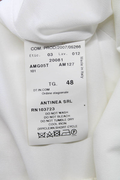 Armani Collezioni Women Ivory Geometric Acetate Long Sleeve Jacket Size 12