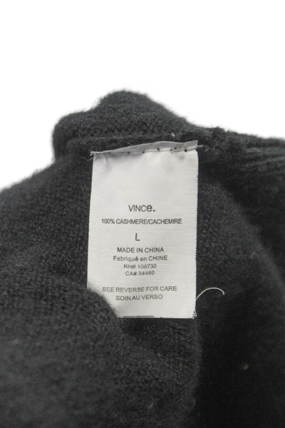 Vince Women Cashmere V Neck Cardigan Gray 3/4 Sleeve Size L