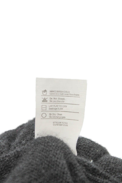 Vince Women Cashmere V Neck Cardigan Gray 3/4 Sleeve Size L