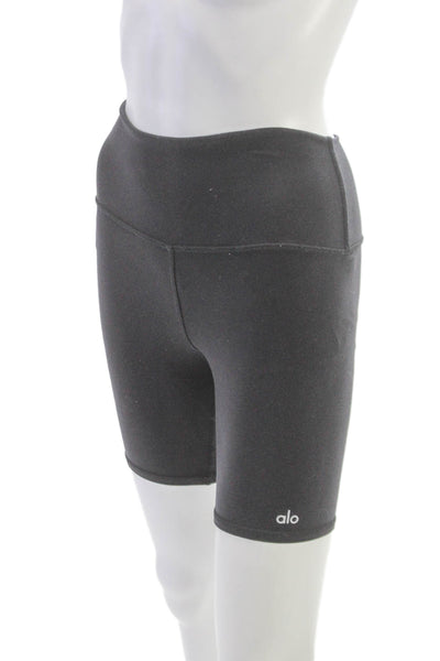 Alo Womens Biker Shorts Gray Nylon Solid Size XS