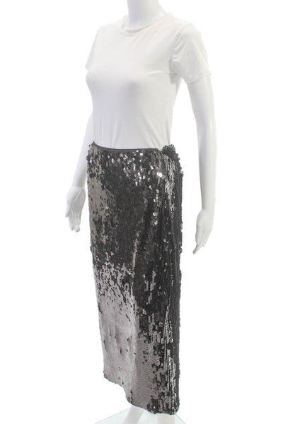 Toccin Women Maxi Skirt Black Polyester Zip Solid Size 4