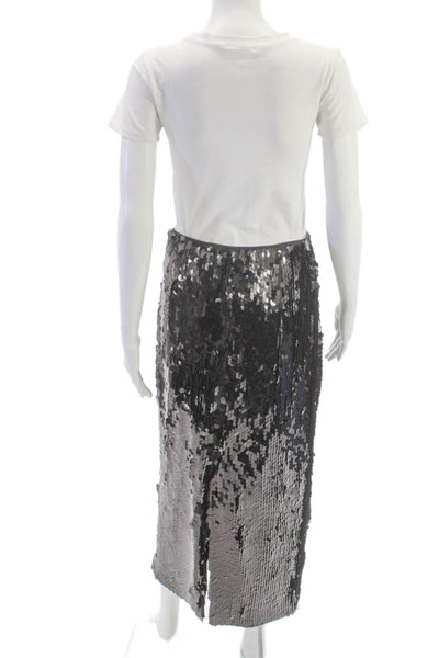 Toccin Women Maxi Skirt Black Polyester Zip Solid Size 4