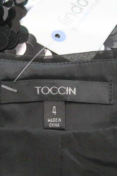 Toccin Women Maxi Skirt Black Polyester Zip Solid Size 4