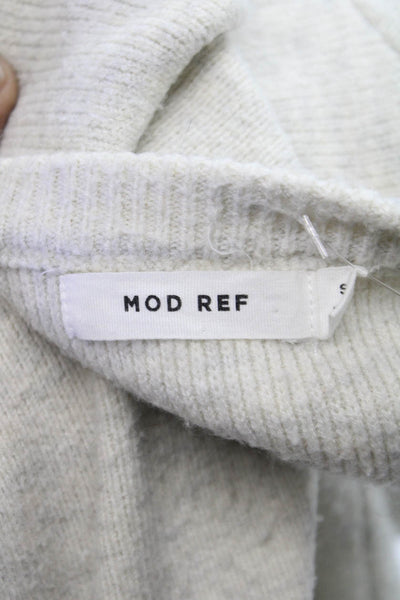 Mod Ref Womens Cardigan Beige Long Sleeve Crew Neck Acrylic Size S