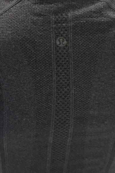 Lululemon Womens Basic Gray Crew Neck Short Sleeve T-Shirt Polyester Size 2