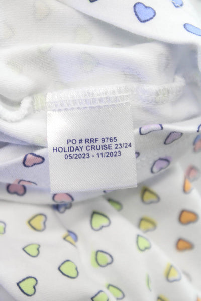 Roller Rabbit Womens Button Down Pajama Top White Pima Cotton Size L