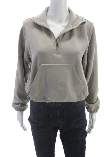Lululemon Womens Pullover Sweatshirt Collared Gray Long Sleeve Size 4