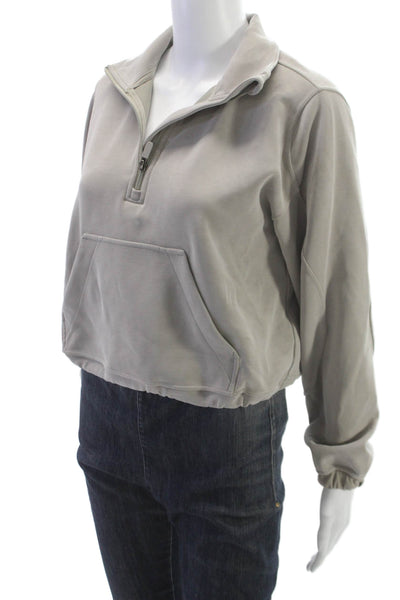 Lululemon Womens Pullover Sweatshirt Collared Gray Long Sleeve Size 4