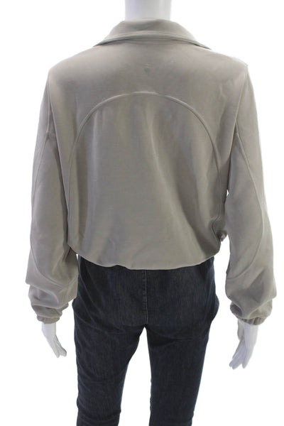 Lululemon Womens Pullover Sweatshirt Collared Gray Long Sleeve Size 4