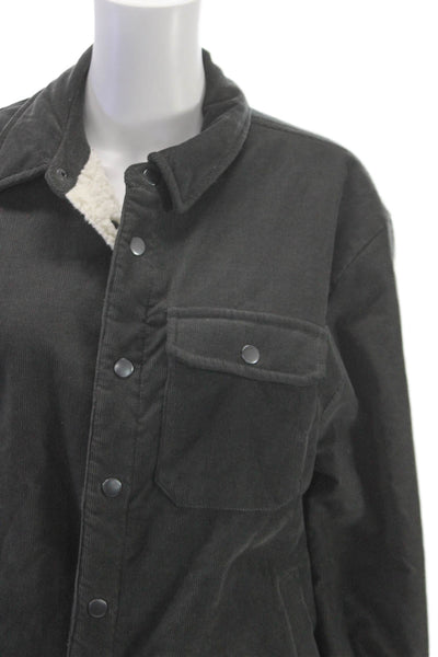 James Perse Women Gray Basic Jacket Long Sleeve Snap Closure Size 2