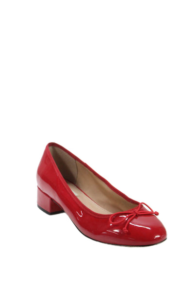 Steve Madden Womens Slip On Block Heel Patent Leather Pumps Red Size 8M