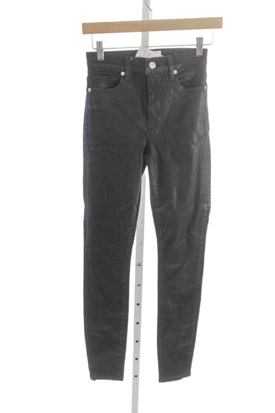 Frame Womens Skinny Mid Rise Jeans Black Size 25