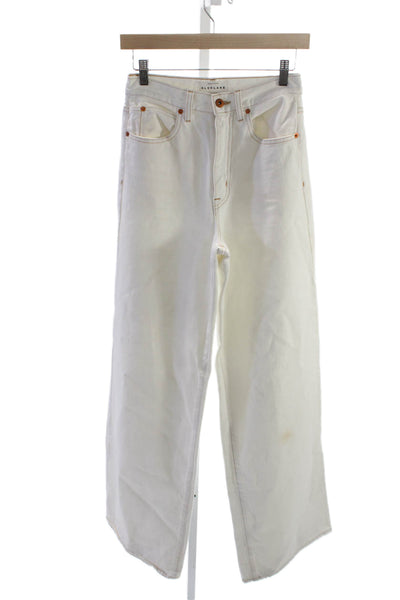 Slvrlake Womens White Denim Wide-Leg Jeans Size 25